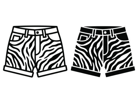 Zebra Stripe Denim Shorts Retro Flirty Fashion Apparel Design