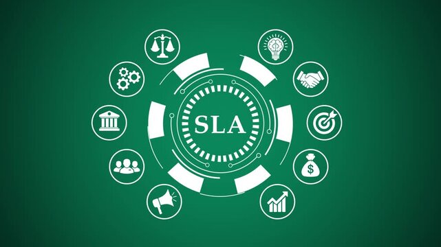 SLA service level agreement in business, modern technology concept, internet and network.