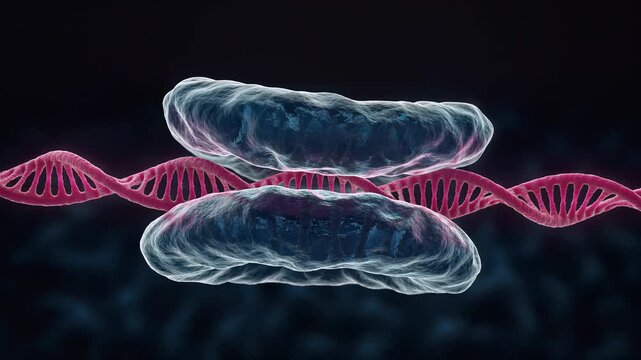 Microscopic animation of protein rings binding to a dna double helix