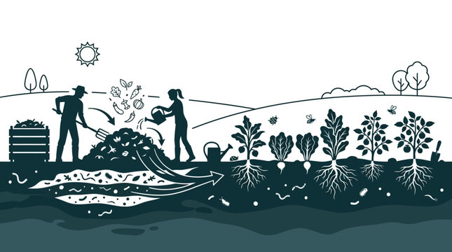Family Adventure Nature Scene with Beach Fishing Boat, Mountain Couple Silhouette and Floral Landscape Vector Illustration for Holiday Design Pattern