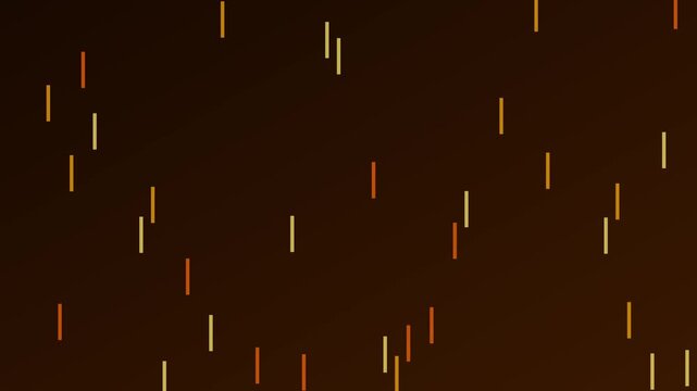Abstract digital rain background, with falling golden, light particles and, vertical lines motion