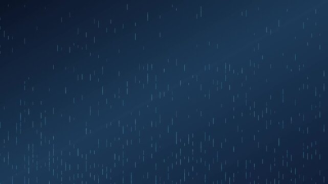 Abstract digital rain background, falling data streams and cyber tech particles, blue network connection motion