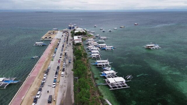 Scenic Aerial View of Cordova RORO Ferry Terminal, Cebu, Philippines