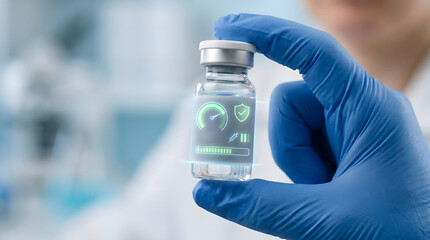 Public health inspection of vaccine vial with holographic monitoring system in clinical environment