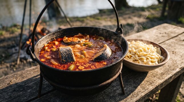 Traditional Croatian Fis Paprikas Spicy Fish Stew