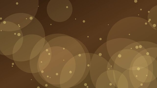 Gold bokeh particles floating on dark brown background, abstract luxury light overlay for motion and cinematic presentations