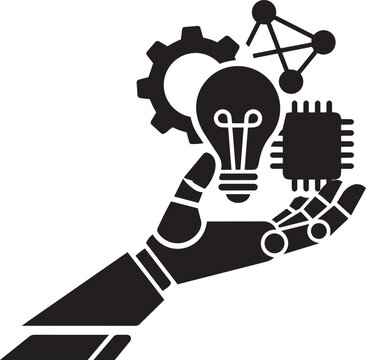 Fitness Workout Exercise and Artificial Intelligence Technology Silhouette Vector Collection