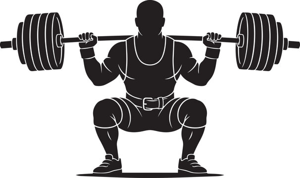 Fitness Workout Exercise and Artificial Intelligence Technology Silhouette Vector Collection