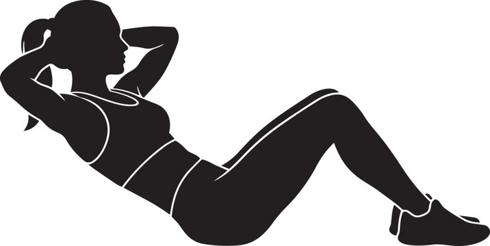 Fitness Workout Exercise and Artificial Intelligence Technology Silhouette Vector Collection