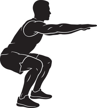 Fitness Workout Exercise and Artificial Intelligence Technology Silhouette Vector Collection