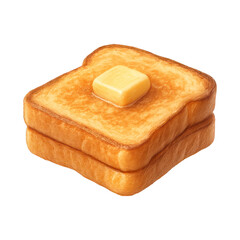 Naklejka premium PNG Golden toast with butter slice.