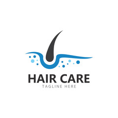 Naklejka premium hair care logo icon design. hair care dermatology icon design.hair care treatment logo illustration