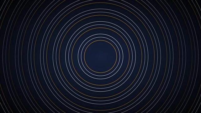 Abstract concentric circles motion background, minimalist pulsing rings animation, dark tech
