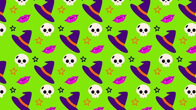 Halloween Pattern Background Loop Animation