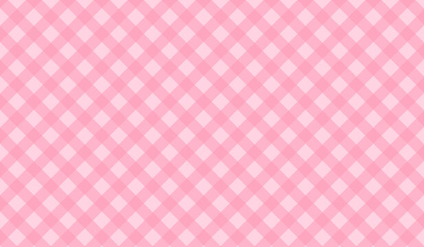 Classic pastel pink gingham checkered fabric pattern with checkered, background