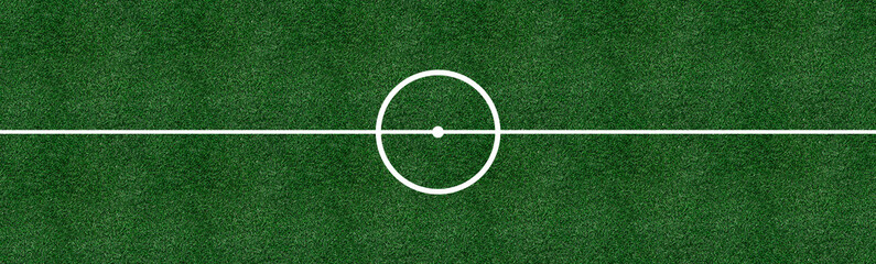 Soccer Field Background, Football Pitch Top View, Green Grass Stadium Texture with Center Circle © Noy
