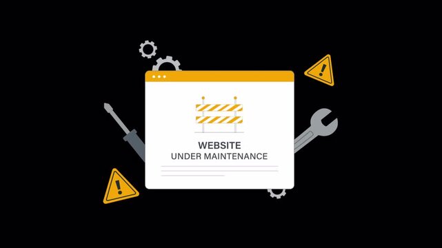 Website Under Maintenance Concept Animation - Transparent