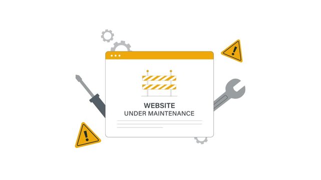 4k Website Under Maintenance Concept Animation 