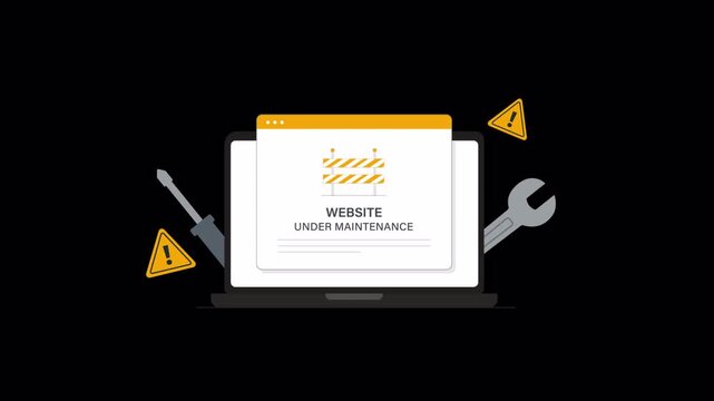Website Under Maintenance Concept Animation - Transparent