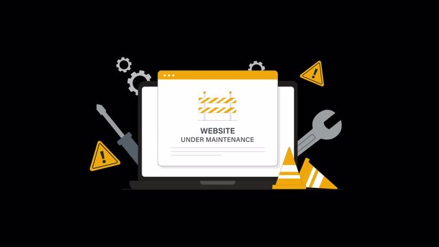 Website Under Maintenance Concept Animation - Transparent