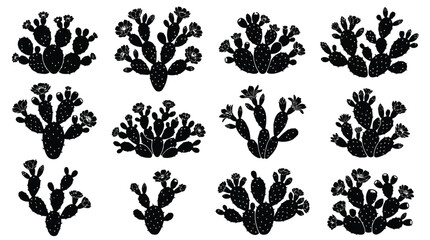 Black coral reef icons set © SanjidaSultana