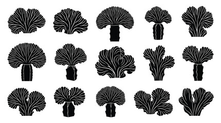 Collection of black mushroom icons © MohammadMasud