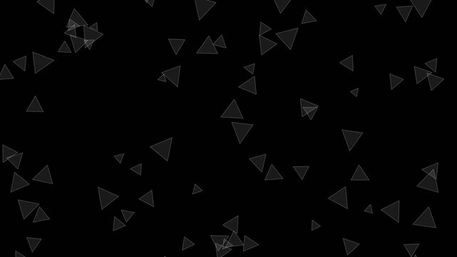 Abstract triangle particles floating in a dark digital space background