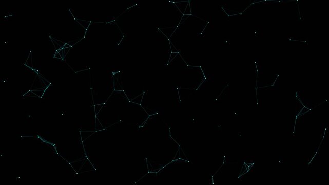 Constellation map animation showing stars connecting in dark space