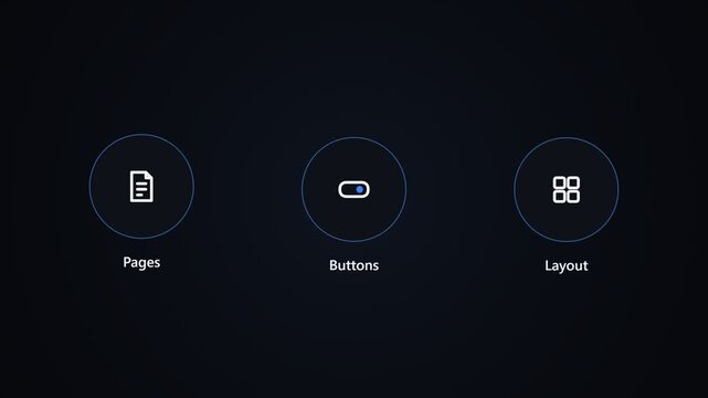 User interface icons for web design featuring pages buttons layout
