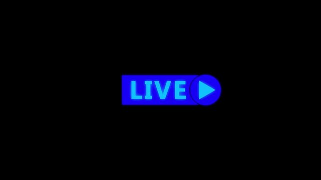 Live streaming play button red rectangle white text online broadcast live streaming symbol play