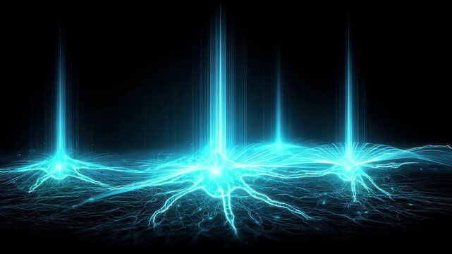 Neural Loyalty Wave Seamless Loop Background with Glowing AI Neural Pulse Network for Corporate Intelligence Presentation and Digital Display.