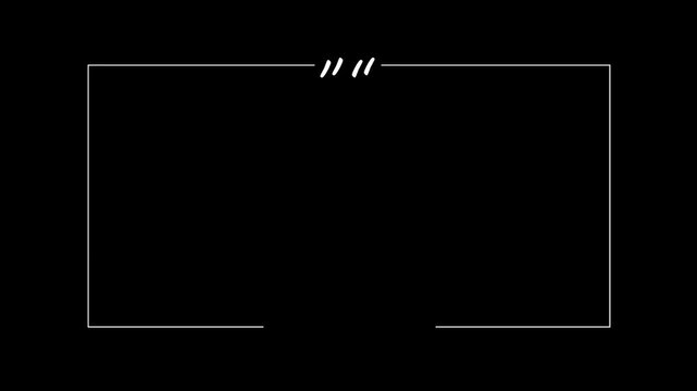 minimal quote marks bounce and frame line reveal animation on black background.