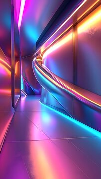 A futuristic corridor with vibrant neon lights (4)