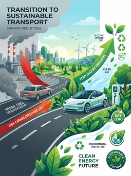 Sustainable green mobility evolution and carbon emission mitigation concept for clean renewable energy future