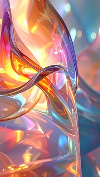 A vibrant, iridescent, and abstract depiction of swirling colors