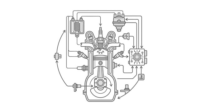 Internal combustion engine piston assembly technical schematic.