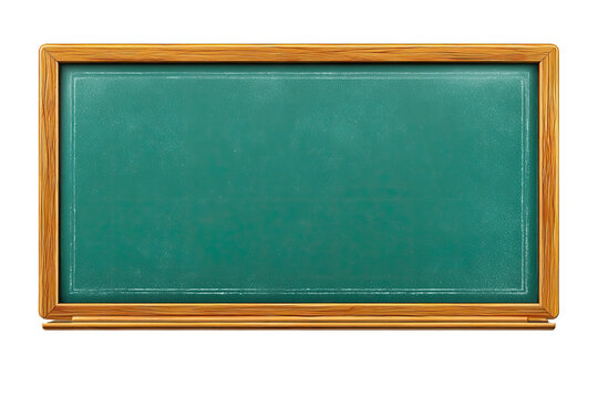 Green chalkboard with light wood frame, bordered with thin chalk lines