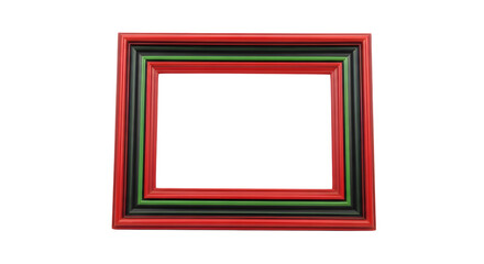 Fototapeta premium A colorful rectangular frame with red, green, and black borders on a white background