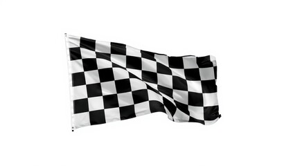 Naklejka premium A single checkered flag on a white background.