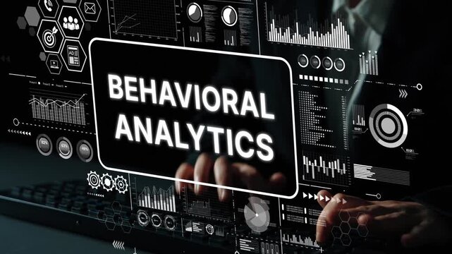 Advanced Behavioral Analytics Concept with Data Visualization and Modern Technology Background. Asymptotic smart data analytic.