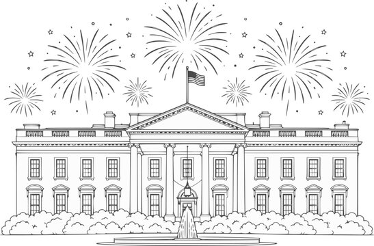 vector illustration of a building of America 