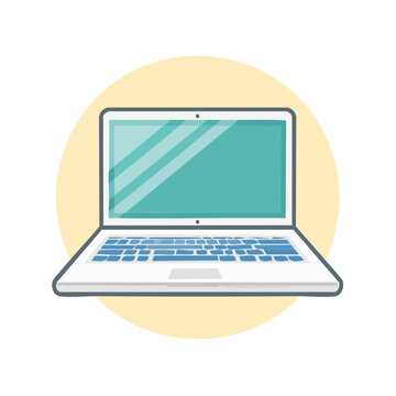 Flat vector icon of a laptop computer