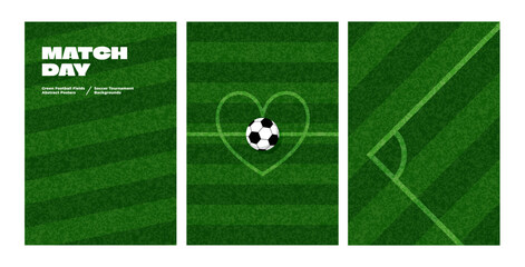 Soccer Field Grass Pattern with Green Turf Texture and Ball. Top View of Football Pitch with White Lines. Vector Realistic Sport Ground Texture for Football and Baseball Games. © Briddy