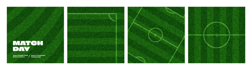 Soccer Field Grass Pattern with Green Turf Texture. Top View of Football Pitch with White Lines. Vector Realistic Sport Stadium Ground Texture for Football and Soccer Games. © Briddy
