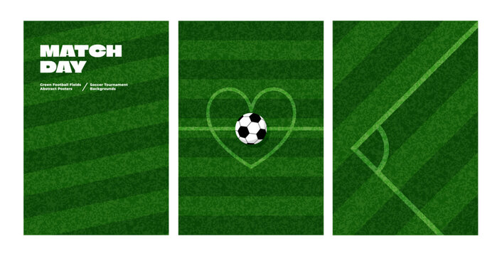 Soccer Field Grass Pattern with Green Turf Texture and Ball. Top View of Football Pitch with White Lines. Vector Realistic Sport Ground Texture for Football and Baseball Games.