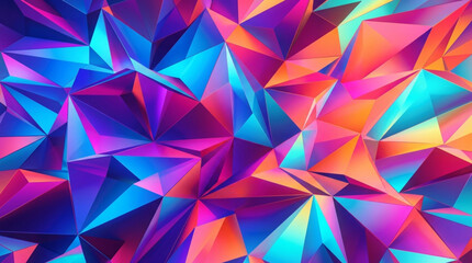 Vibrant Abstract Geometric Crystal Facet Background. © Tuki