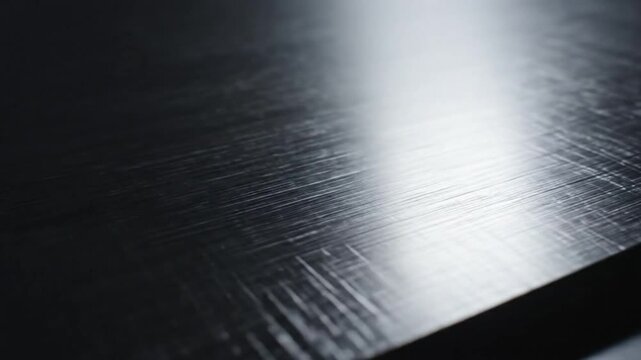 Close-up view of a dark textured surface with reflections and slight movement, perfect for industrial backgrounds.