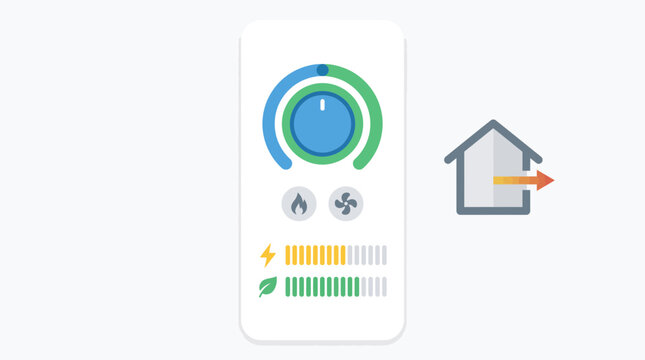 Smart Home Thermostat Mobile App Interface for Climate Control
