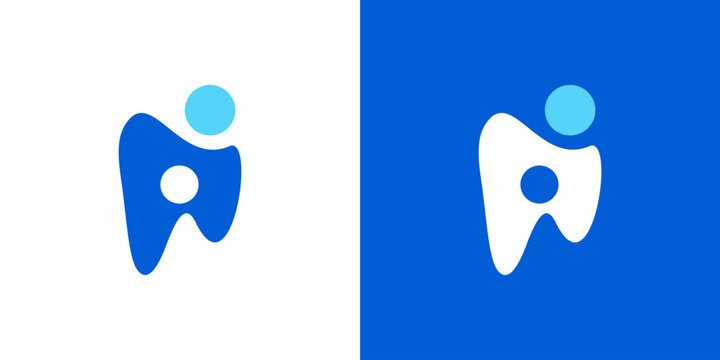 logo design combining dental and people, design vector icon idea