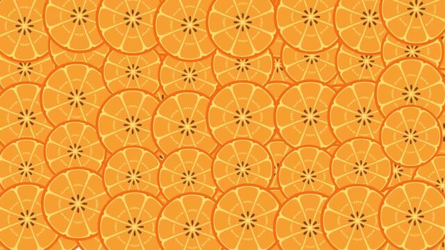 Animation seamless pattern with slice of cirus orange